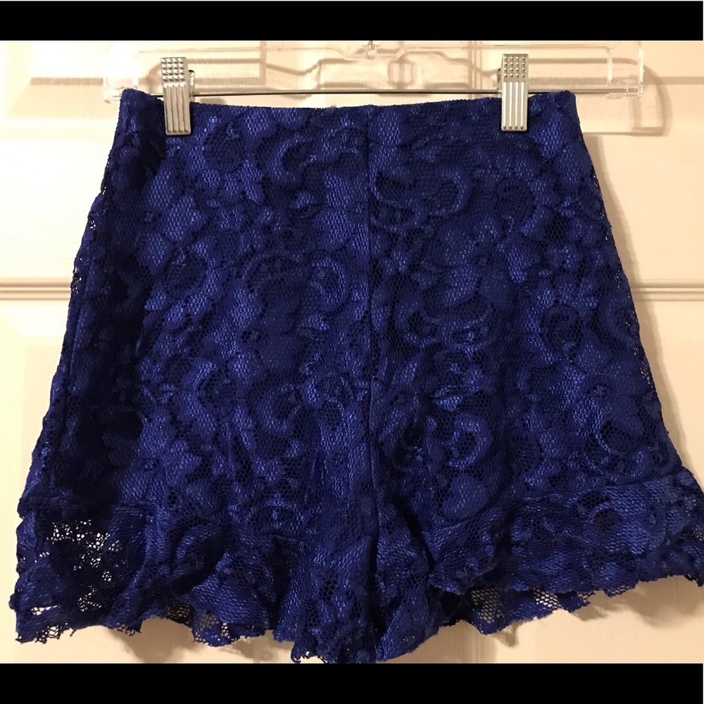 Cobalt Blue lace shorts - Picture 3 of 3